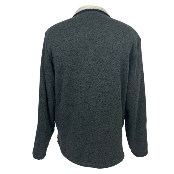 ORVIS Men’s 1/4 Zip Pullover Sherpa Lined Jacket/Sweater Sz XL Gray Pockets - Picture 4 of 12